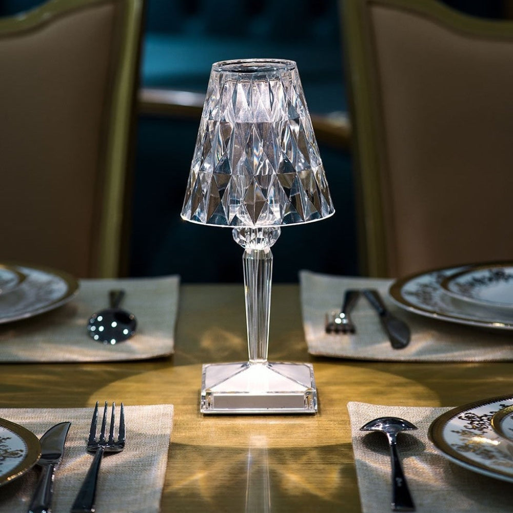 Crystal Rechargeable Table Lamp Touch Dimmable LED Light