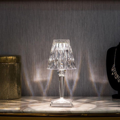 Crystal Rechargeable Table Lamp Touch Dimmable LED Light