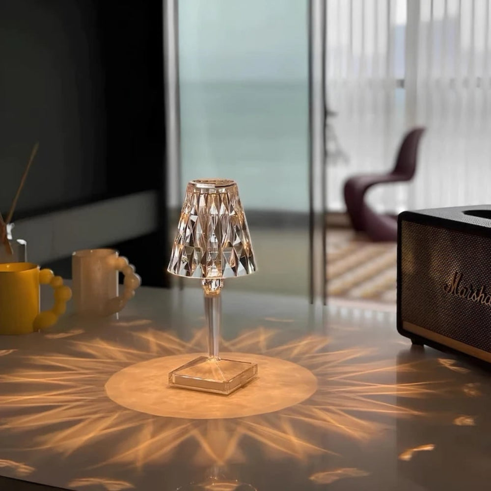 Crystal Rechargeable Table Lamp Touch Dimmable LED Light