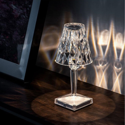Crystal Rechargeable Table Lamp Touch Dimmable LED Light