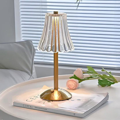 Crystal Rechargeable Table Lamp with Touch Dimming and LED Light