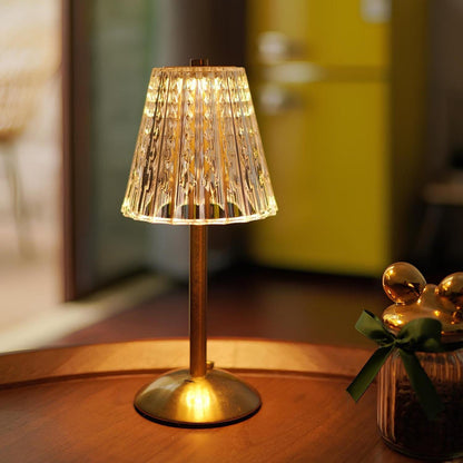Crystal Rechargeable Table Lamp with Touch Dimming and LED Light