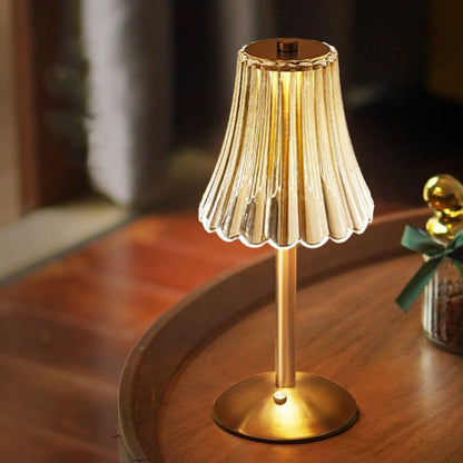 Crystal Rechargeable Table Lamp with Touch Dimming and LED Light
