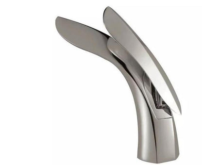 Curved Bathroom Faucet Rose Gold Single Handle Basin Tap