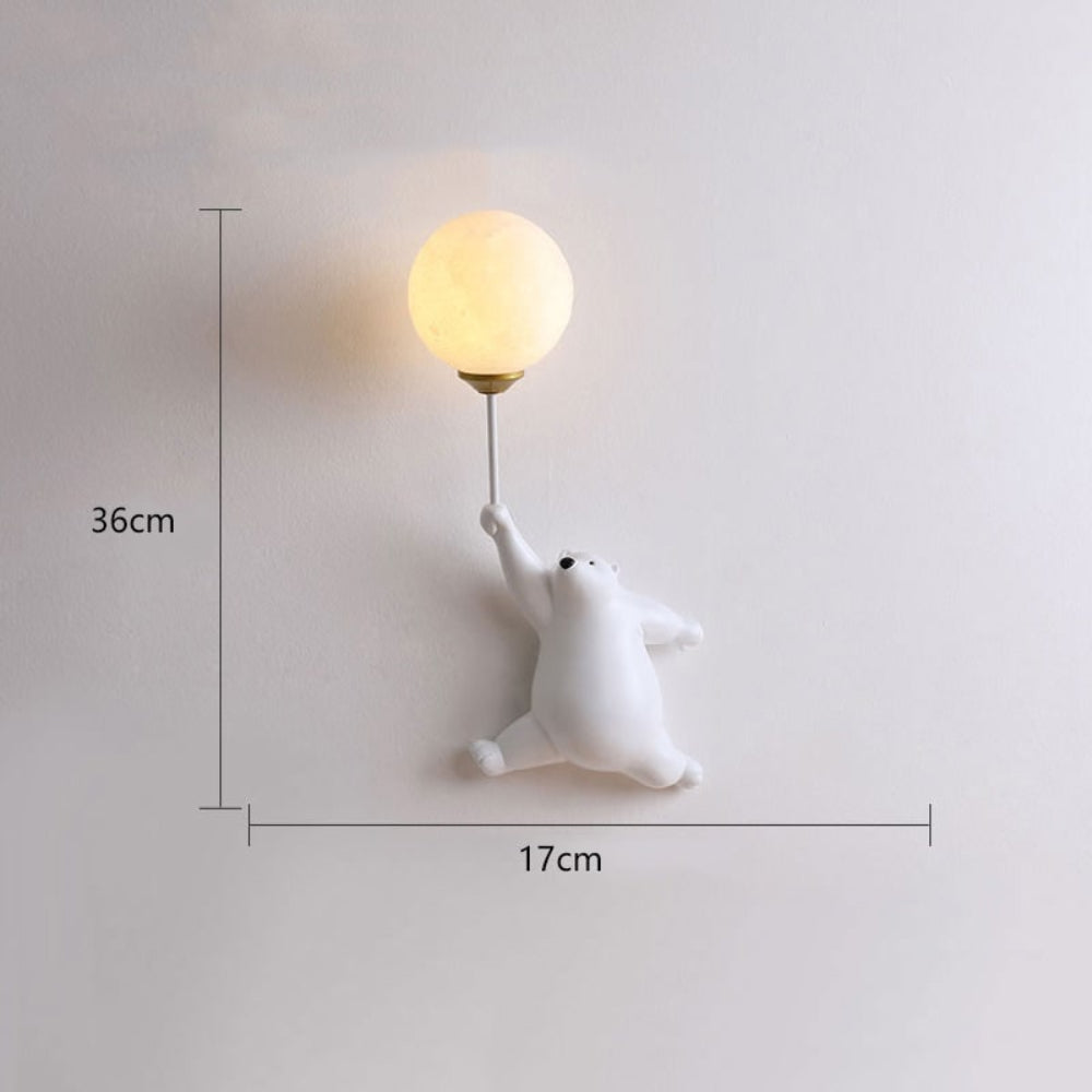 Schattige LED-wandlamp in berenvorm, decoratieve binnenverlichting voor kinderkamers