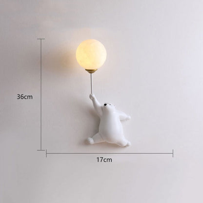 Schattige LED-wandlamp in berenvorm, decoratieve binnenverlichting voor kinderkamers