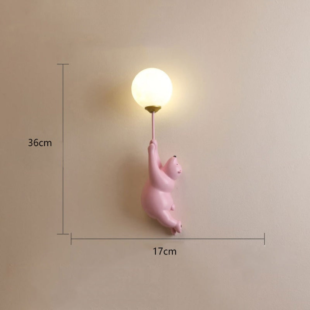 Schattige LED-wandlamp in berenvorm, decoratieve binnenverlichting voor kinderkamers
