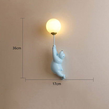 Schattige LED-wandlamp in berenvorm, decoratieve binnenverlichting voor kinderkamers