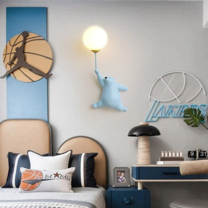 Schattige LED-wandlamp in berenvorm, decoratieve binnenverlichting voor kinderkamers