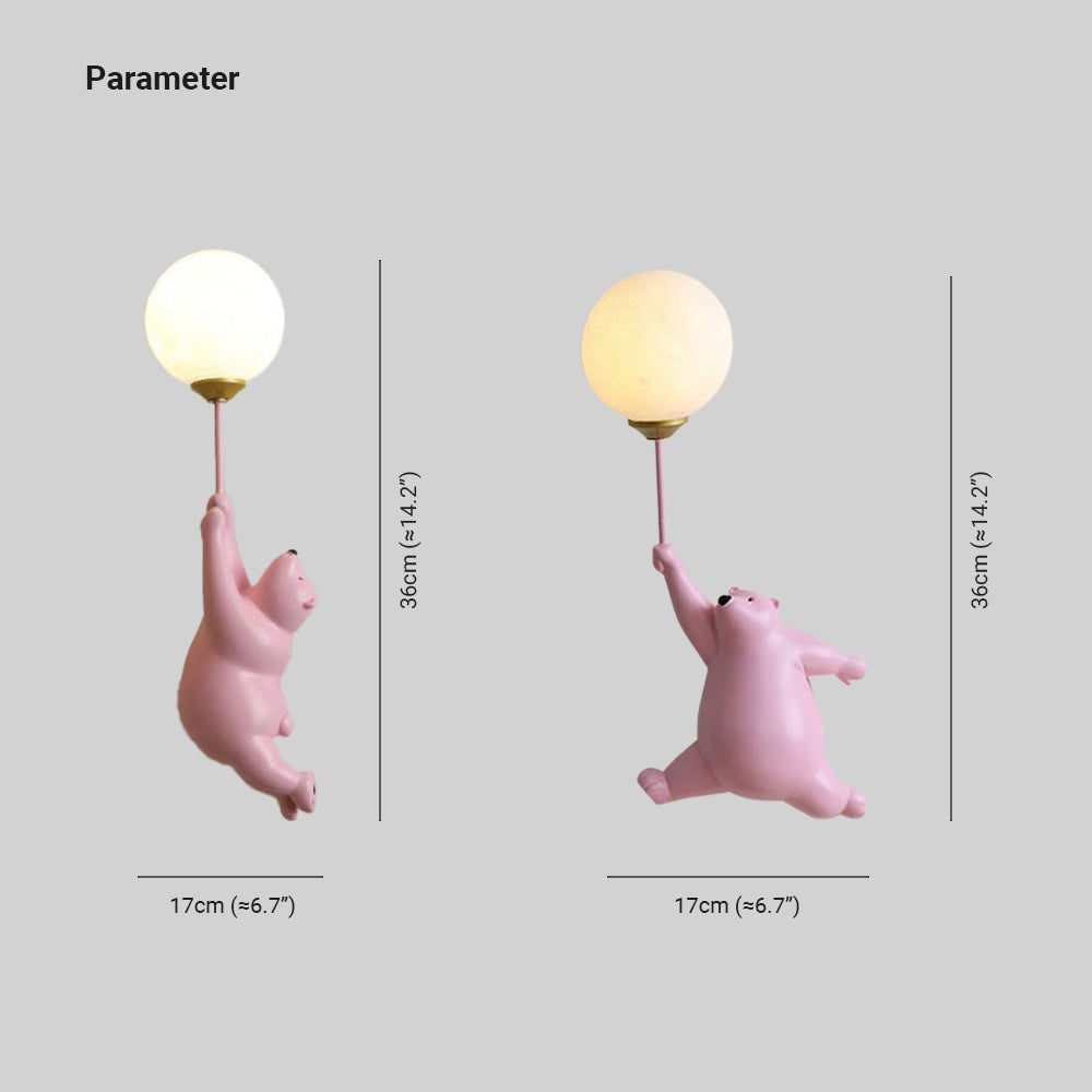 Schattige LED-wandlamp in berenvorm, decoratieve binnenverlichting voor kinderkamers