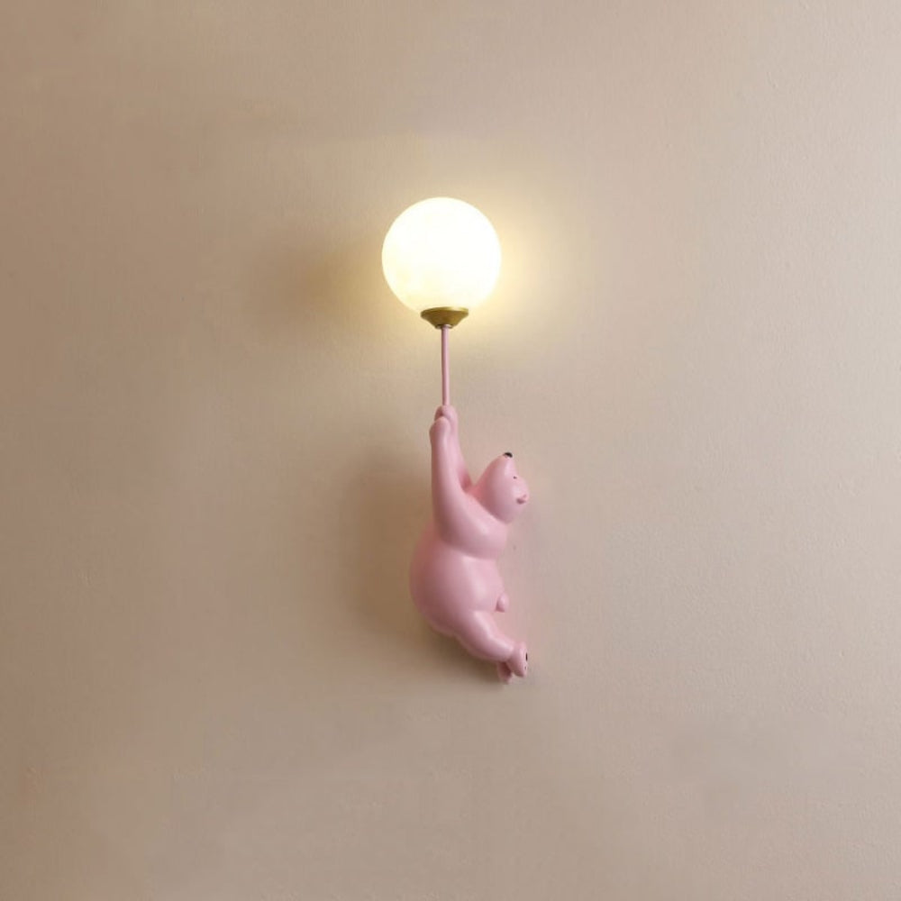 Schattige LED-wandlamp in berenvorm, decoratieve binnenverlichting voor kinderkamers