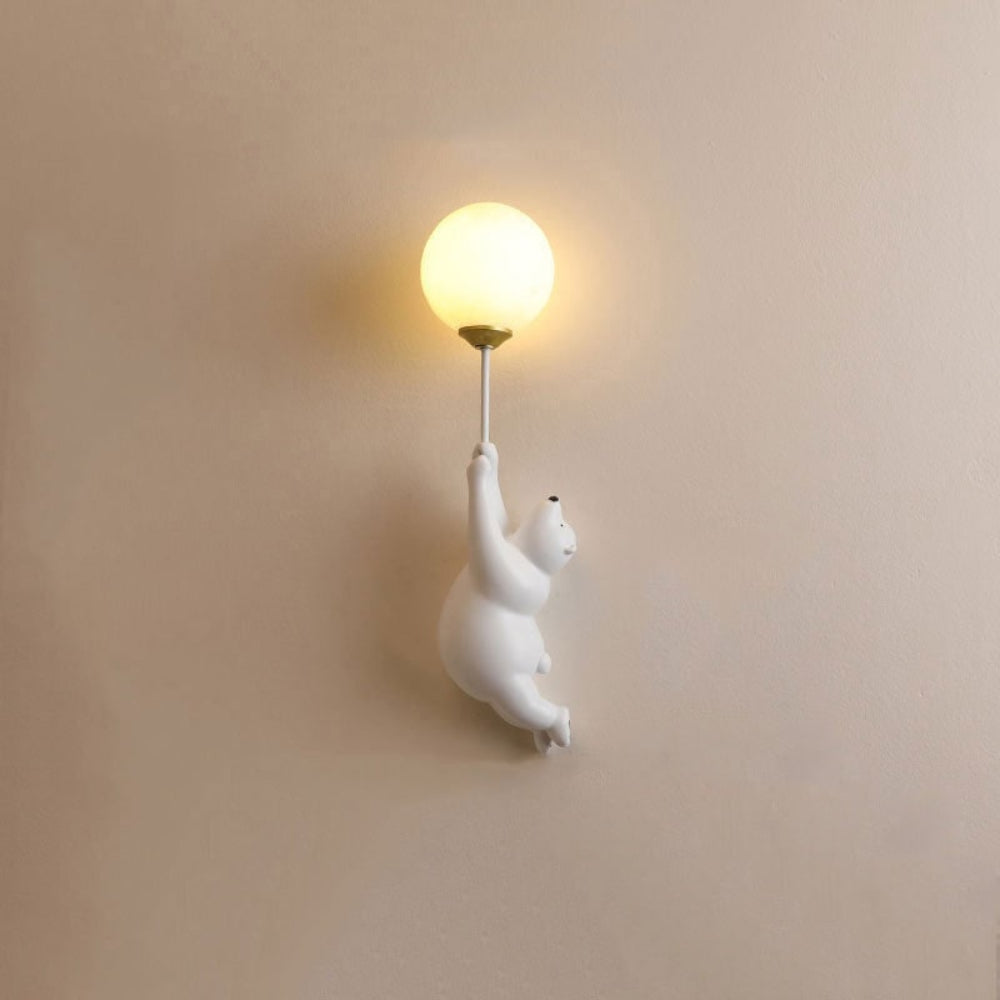 Schattige LED-wandlamp in berenvorm, decoratieve binnenverlichting voor kinderkamers