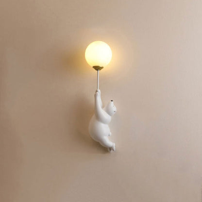 Schattige LED-wandlamp in berenvorm, decoratieve binnenverlichting voor kinderkamers