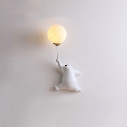 Schattige LED-wandlamp in berenvorm, decoratieve binnenverlichting voor kinderkamers