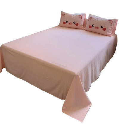 Cute Pig Bedding Set Soft Cartoon Quilt Cover Kids Bedroom Decor