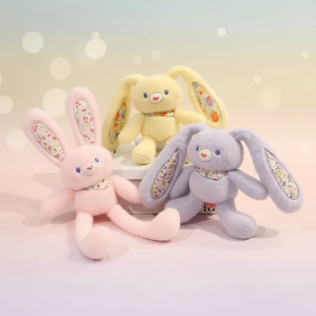 Cute Stuffed Bunny Plush Toy with Soft Pullable Ears and Legs