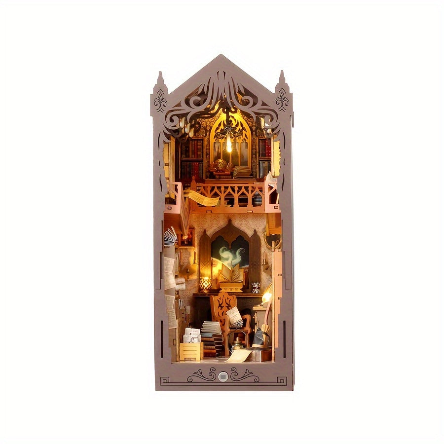 DIY Miniature Book House Kit Wooden 3D Puzzle Model Building Set