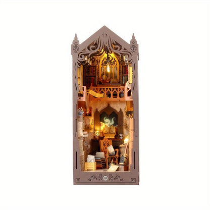 DIY Miniature Book House Kit Wooden 3D Puzzle Model Building Set