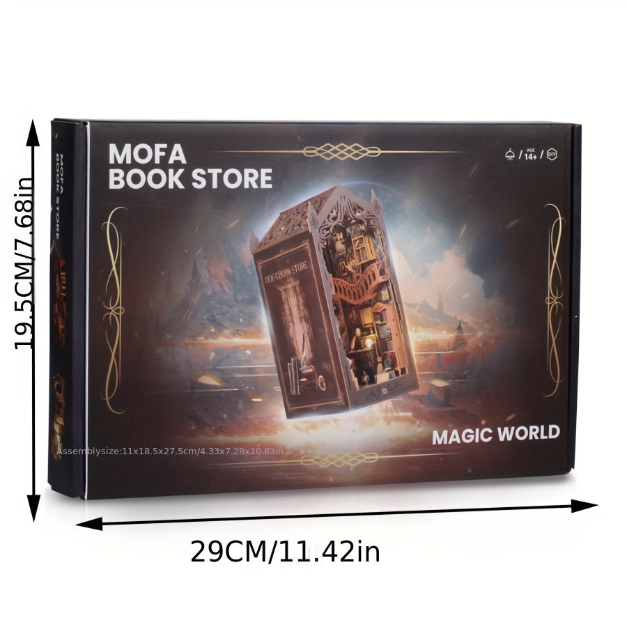 DIY Miniature Book House Kit Wooden 3D Puzzle Model Building Set
