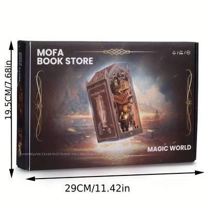 DIY Miniature Book House Kit Wooden 3D Puzzle Model Building Set