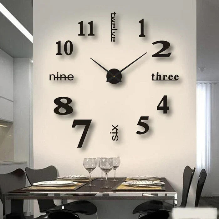 DIY Wall Clock Large Decorative Modern Creative Home Decor Clock