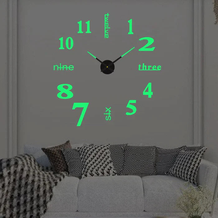 DIY Wall Clock Large Decorative Modern Creative Home Decor Clock