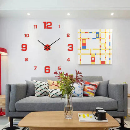DIY Wall Clock Large Decorative Modern Creative Home Decor Clock