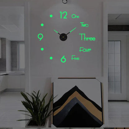 DIY Wall Clock Large Decorative Modern Creative Home Decor Clock