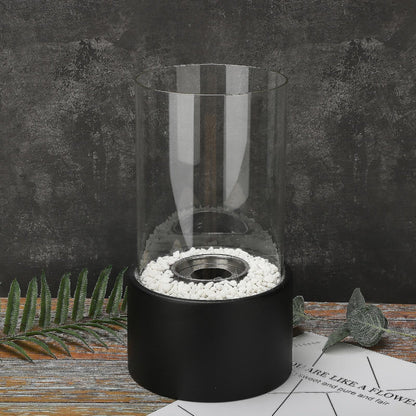 Decorative Glass Oil Lamp Tabletop Flame Accent for Indoor Ambience
