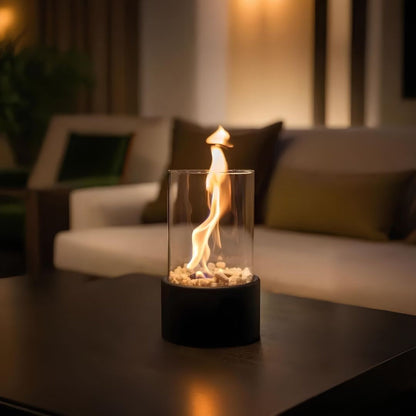 Decorative Glass Oil Lamp Tabletop Flame Accent for Indoor Ambience