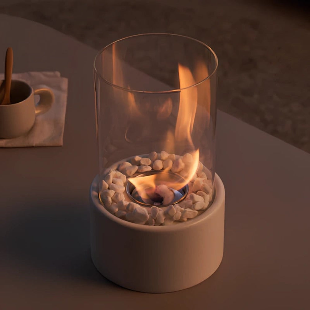 Decorative Glass Oil Lamp Tabletop Flame Accent for Indoor Ambience