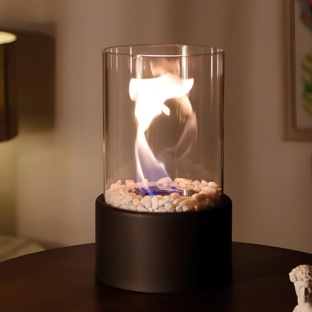 Decorative Glass Oil Lamp Tabletop Flame Accent for Indoor Ambience
