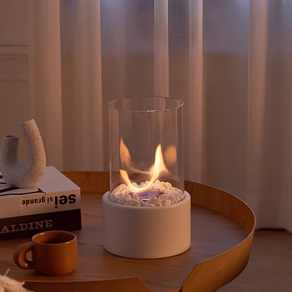 Decorative Glass Oil Lamp Tabletop Flame Accent for Indoor Ambience
