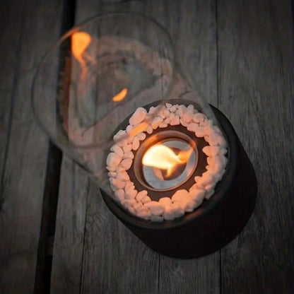 Decorative Glass Oil Lamp Tabletop Flame Accent for Indoor Ambience