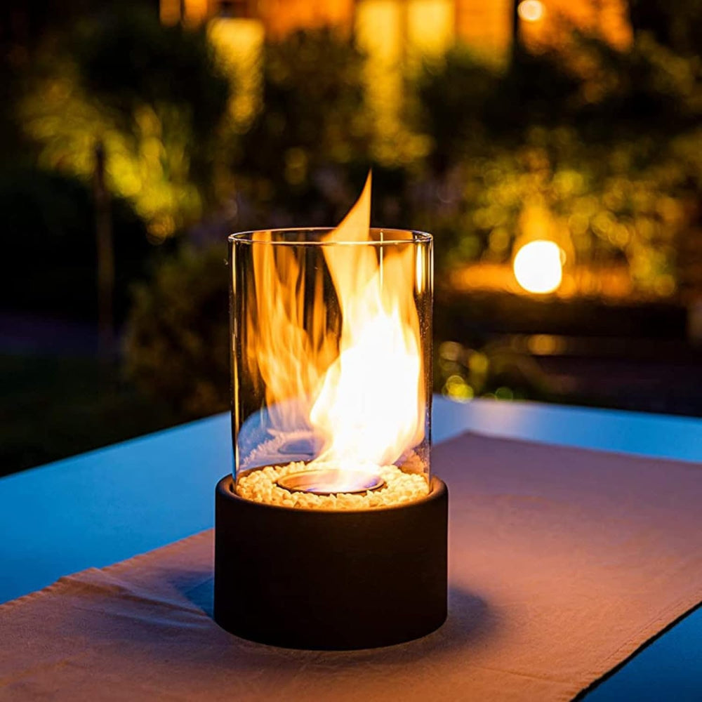 Decorative Glass Oil Lamp Tabletop Flame Accent for Indoor Ambience
