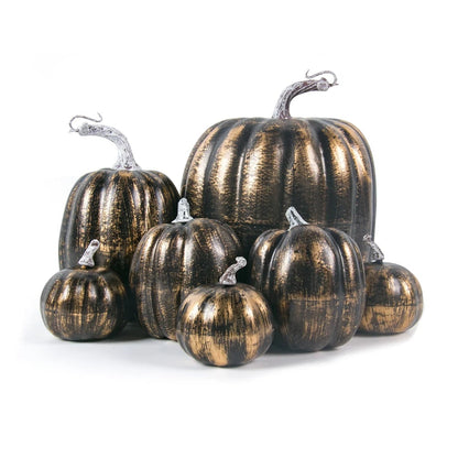 Decorative Halloween Pumpkins Foam Autumn Tabletop Home Accent Set