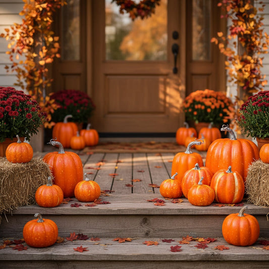 Decorative Halloween Pumpkins Foam Autumn Tabletop Home Accent Set