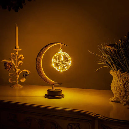 Decorative Night Lamp Ambient Lighting Iron Rope Table Light Battery Powered