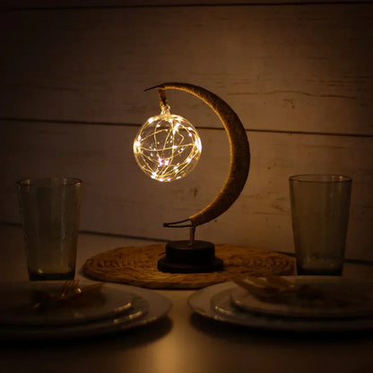 Decorative Night Lamp Ambient Lighting Iron Rope Table Light Battery Powered