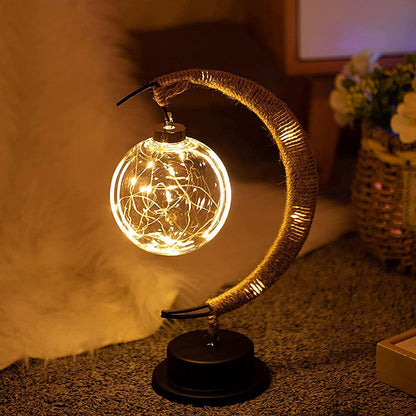 Decorative Night Lamp Ambient Lighting Iron Rope Table Light Battery Powered