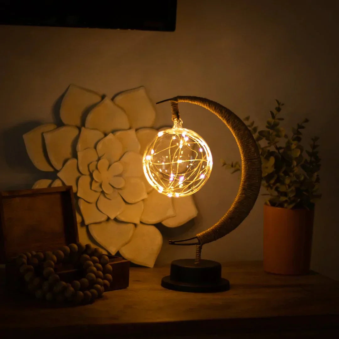 Decorative Night Lamp Ambient Lighting Iron Rope Table Light Battery Powered