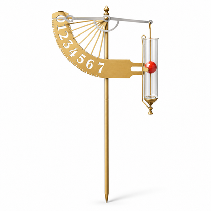 Decorative Outdoor Rain Gauge with Steel Garden Stake and Rising Ball Indicator