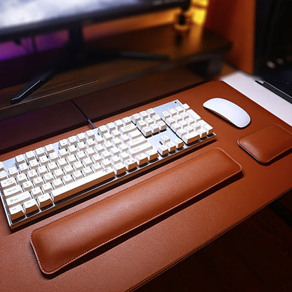 Desk Mat Set Wrist Rest Mouse Pad Keyboard Support PU Leather Desk Pad