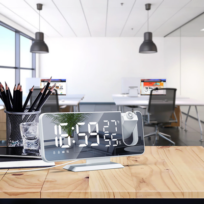 Digital Alarm Clock with LED Display Ceiling Time Projector FM Radio USB Charging Station