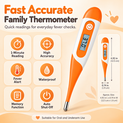 Digitale basale lichaamsthermometer met lcd-display, geluidsmelding en geheugenfunctie