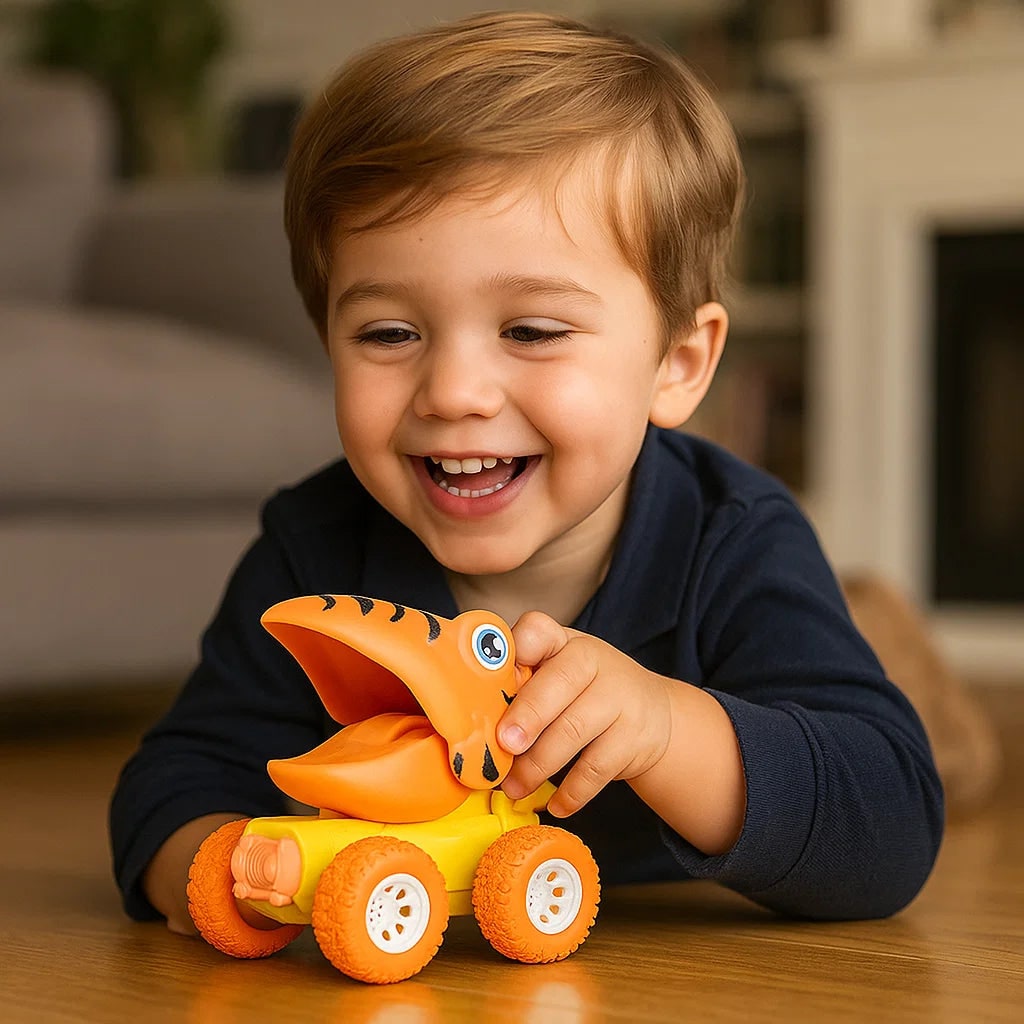 Dinosaur Monster Truck Push Toy Hand Eye Coordination Activity