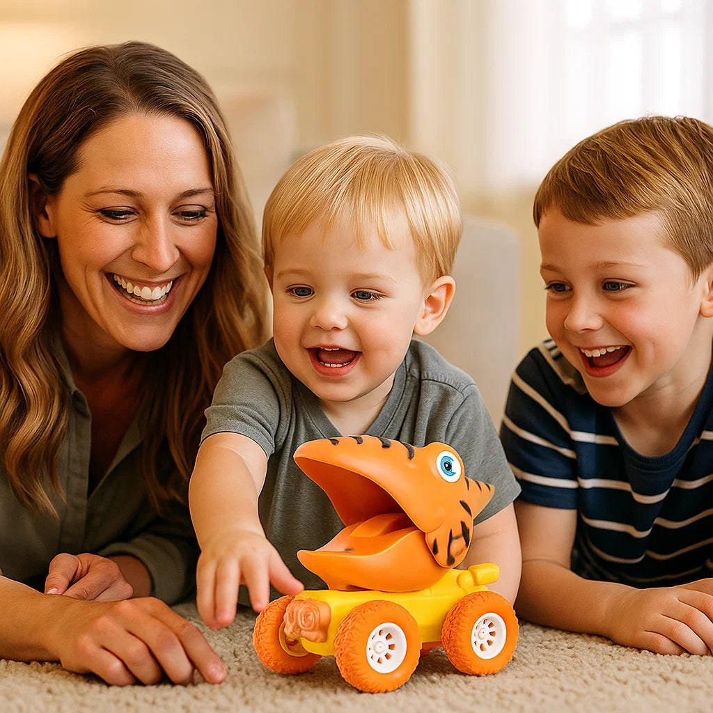 Dinosaur Monster Truck Push Toy Hand Eye Coordination Activity