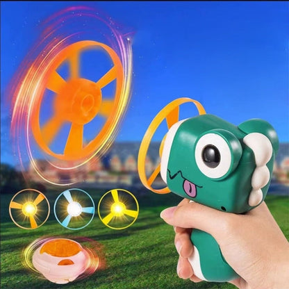 Dinosaur Spinning Top Frisbee Launcher Toy for Active Indoor Outdoor Play