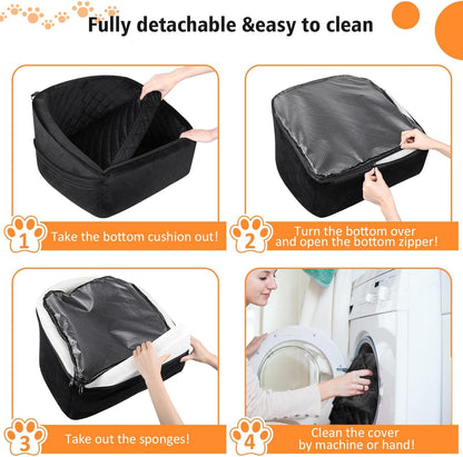 Dog Car Seat with Safety Belt and Storage Pockets for Small Dogs