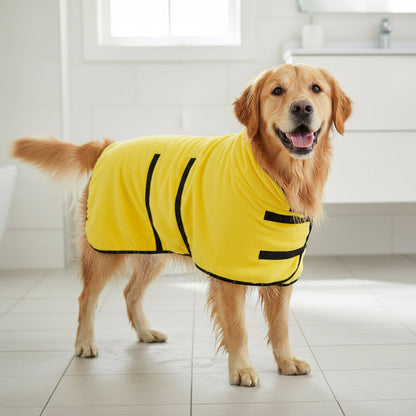 Tørringsovertræk til hund, absorberende badehåndklæde, justerbar pasform